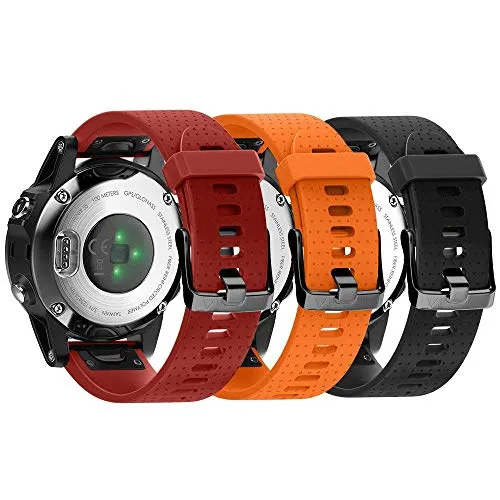 NotoCity für Garmin Fenix 6s/5s/7s Armband, 20mm Silikon Armband für Garmin Fenix 5s Plus/7s Pro, Quickfit Ersatzarmband (3 PCS)