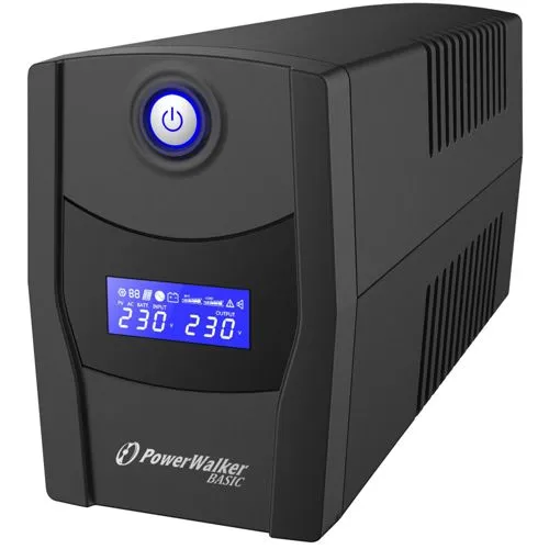PowerWalker Basic VI 600 STL USV schwarz - Zuverlässige Stromversorgung - Stromversorgung, 600 VA USV mit 360 Watt Leistung, ideal zum Schutz Ihrer Geräte vor Stromausfällen und Überspannungen.