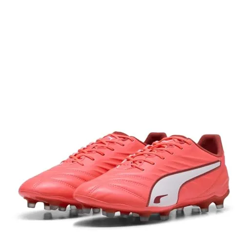 PUMA Unisex King PRO FG/AG Fussballschuh - Glowing RED White-RED FIRE, 40 EU - Fußballschuhe mit leichter, herausnehmbarer Einlegesohle und bequemer Low-Cut-On-Konstruktion für optimale Performance auf dem Platz.