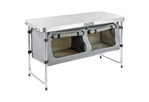 Campingtisch klappbar 120x47 cm mit Stauraum - Camping-Möbel mit praktischem Stauraum, faltbar und leicht, ideal für Camping und Outdoor-Aktivitäten, inklusive Aufbewahrungstasche.