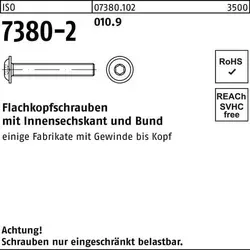 Flachkopfschraube ISO 7380-2 Bund/Innen-6kt M5x 10 010.9 500 Stück