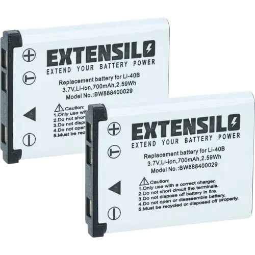 EXTENSILO 2X Akku Ersatz für Casio NP-80, NP-82, NP-82DBA für Kamera (700mAh, 3,7V, Li-Ion)