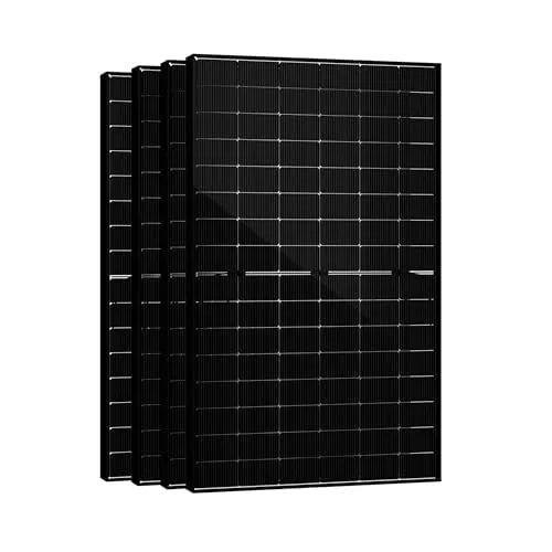 SAKETE Solarpanel 1800W Bifazial (+360W), Solarmodul Doppelglas Full Black, N-Typ Photovoltaik Modul für Balkonkraftwerk, 450W PV Panel 4er