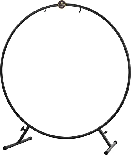 Sonic Energy Gong Ständer Rund – Zubehör für Gongs und Tam Tams bis 90 cm – Pulverbeschichteter Stahl, schwarz – Mit Standfüßen (TMRGS2)