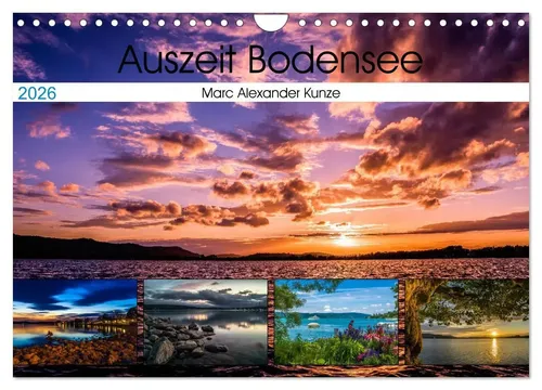 CALVENDO Wandkalender Auszeit Bodensee 2026 - Wandkalender im DIN A4 Querformat mit 12 beeindruckenden Bodensee-Impressionen. Hergestellt aus FSC-zertifiziertem Papier, umweltfreundlich und klimabewusst produziert.