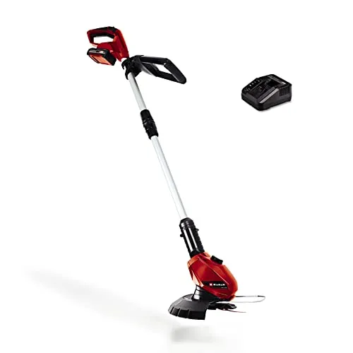 Einhell Akku-Rasentrimmer GE-CT 18 Li Kit - 18V Li-Ion, drehbarer Motorkopf und Flowerguard, ideal für präzises Trimmen und Schutz empfindlicher Pflanzen