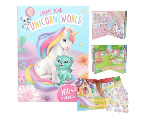 Depesche Spiel Ylvi Create your Unicorn World Stickerbuch - Einhorn Glitzer