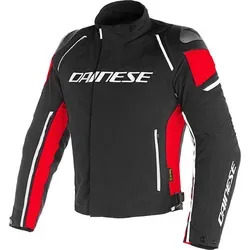 Dainese Racing 3 D-Dry Motorrad Textiljacke (Black/Red, 50) - Schutzjacken für Motorradfahrer, wasserdicht und atmungsaktiv, ideal für sportliche Fahrten bei jedem Wetter.