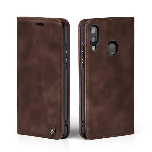 Handy Hülle für Samsung Galaxy A20e Klapp Magnet Smartphone Cover Case Braun