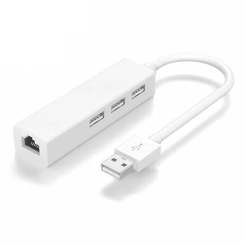 JJ-Shop24 usb A auf 3 x USB A und RJ45 Ethernet LAN Adapter Hub Kabel Mac Netzwerk