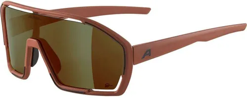 Alpina Bonfire Brick Matt Gold (51) - Sportbrille - Sportbrille mit Hydrophobic-Beschichtung für klare Sicht bei jedem Wetter, ideal für Wandern, Laufen und Alltag. Verstellbare Nasenflügel für individuellen Komfort und UV400-Schutz.