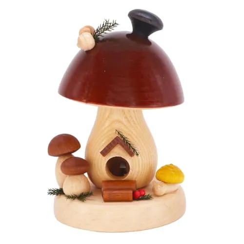 SCHENK HOLZKUNST Räucherpilz Braunkappe groß - Entdecken Sie den Räucherpilz Braunkappe groß aus dem Erzgebirge. Mit einer Höhe von 15 cm ist er ein einzigartiges Geschenk und bereichert jede Sammlung.