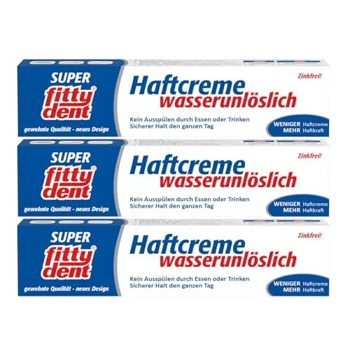 3x FITTYDENT super Haftcreme 40 g PZN 2171042 Wasserunlöslich, Zinkfrei