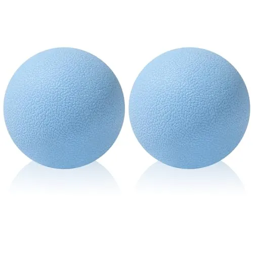 Gemtte 2 Stück Faszienball Klein Set, Massagebälle für Rücken Wirbelsäule Füße Hände, Massage Triggerpunktball für Yoga Myofasziale Entspannung Muskelentspannung (Blau)
