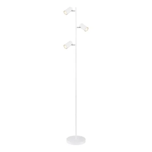M2 OUTLET Stehleuchte Luvio 3-flammig GU10 | Milchweiß, Minimalistisches Design, Verstellbare Strahler | Ideal für Wohnzimmer, Schlafzimmer und Home-Office