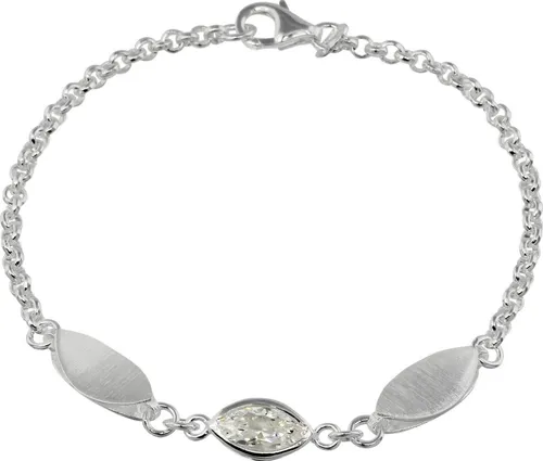 SilberDream Silberarmband SDA4900WX - Elegantes 925 Sterling Silberarmband mit Zirkonia und Blatt-Elementen, 19cm lang. Ideal für Damen, die modernen Schmuck lieben.