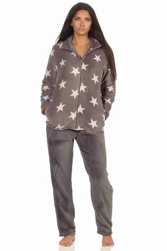 Normann Relaxanzug Kuscheliger Damen Hausanzug aus Coralfleece - Bequemer Hausanzug in Sterne Optik aus 100% Coralfleece, ideal für entspannte Tage zuhause.