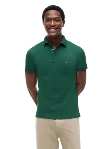 Tommy Hilfiger Herren 1985 Slim Polo Mw0mw17771 S/S Poloshirt, Street Green, Größe S - Hochwertiges Polo-Shirt aus der aktuellen Kollektion von Tommy Hilfiger. Dieses stilvolle Shirt bietet eine perfekte Passform und wurde nachhaltig produziert.