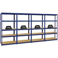 PROREGAL® Schwerlastregal MegaDeal - 4x Slim Elephant 180x90x45cm - Schwerlastregale mit 350 kg Traglast pro Ebene, ideal für Werkstatt und Garage. Einfache Steckmontage, verstellbare Fachböden und flexible Kombinationsmöglichkeiten.
