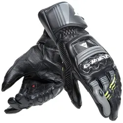 Dainese Druid 4 Motorradhandschuhe 3XL - Schwarz-Grau-Gelb - Motorradhandschuhe aus hochwertigem Schafsleder mit Carbon-Knöchelprotektoren und vorgeformten Stulpen für optimalen Schutz und Komfort beim Fahren.