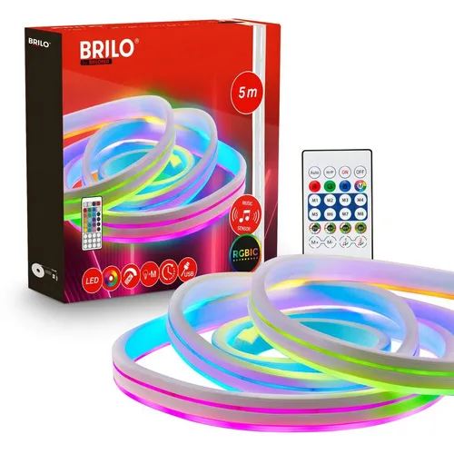 Briloner LED Band 5m RGBIC mit Fernbedienung und Musiksensor