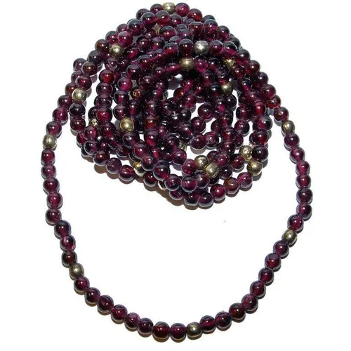 Granat - Almandin Kette Kugel Ø 4 mm Länge 90 cm endlos = ohne Verschluss
