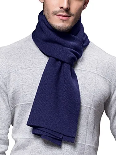 Winter Herbst Herren Strickschal Wolle Gestrickter Schal Warm Weich Einfach Schick Gentleman - 180 * 30 cm Einfarbig Dunkelblau