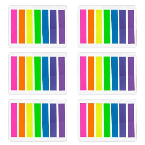 Outus Seitenmarker Selbstklebend, 840 Stück, 6 Sets, 7 Farben, 8 x 45 mm
