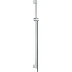 hansgrohe Brausestange Unica Crometta 27614000, 90 cm - Hochwertige Brausestange aus Chrom, mit geräuschloser Winkelverstellung und flexiblen Metaflex Brausenschlauch von 1,60 m für maximalen Komfort im Bad.