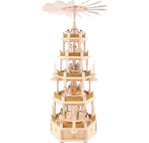 Weihnachtspyramide 4-stöckig Christi Geburt