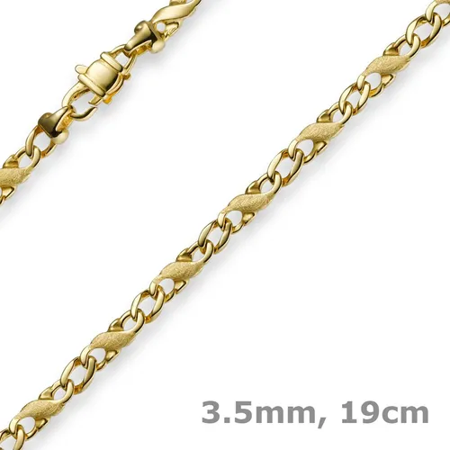 3,5mm Rockwell Armband aus 585 Gelbgold, mattiert, 19cm - Elegantes Armband aus hochwertigem 585er Gelbgold, mattiert für einen besonderen Look. Ideal für jeden Anlass und ein zeitloses Schmuckstück für Unisex. Perfekte Länge von 19 cm.