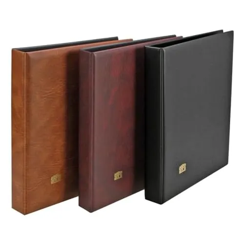 SAFE 525 Ersttagsbriefe ETB Album | 5 glasklare Blätter für A5-Formate | 4-Ring Mechanik | 240 x 275 x 45 mm (Braun)