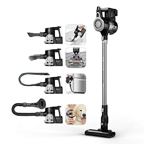 TurboTronic Akku Staubsauger 22.2V LI-ION - Kabelloser 2-in-1 Staubsauger für höchste Mobilität, extrem starke Saugkraft und umfangreiches Zubehör - ideal für Allergiker und müheloses Reinigen von schwer erreichbaren Stellen.