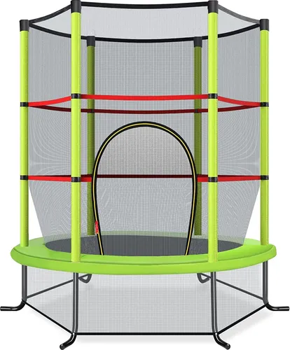COSTWAY Ø140cm Gartentrampolin mit Sicherheitsnetz von Costway