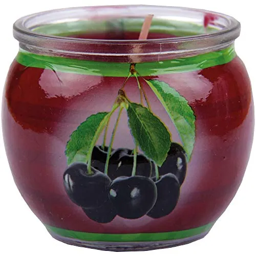 HS Candle Duftkerzen Motiv im Glas, lange Brenndauer und angenehmer Duft (Black Cherry)