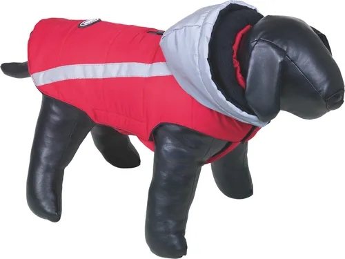 Nobby Hundemantel Reflect rot, Rückenlänge: 20 cm - Wasser- und winddichter Hundemantel mit reflektierenden Streifen für optimale Sichtbarkeit. Kuscheliges Fleece-Futter sorgt für Wärme und Komfort. Einfaches An- und Ausziehen dank praktischer Klettverschlüsse. Ideal für kalte Tage!