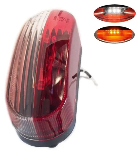 LED-Leuchte, vertikal, hängende Montage, vorne, hinten, Lampe, weiß, rot, 6 Dioden, 12V E‑Mark