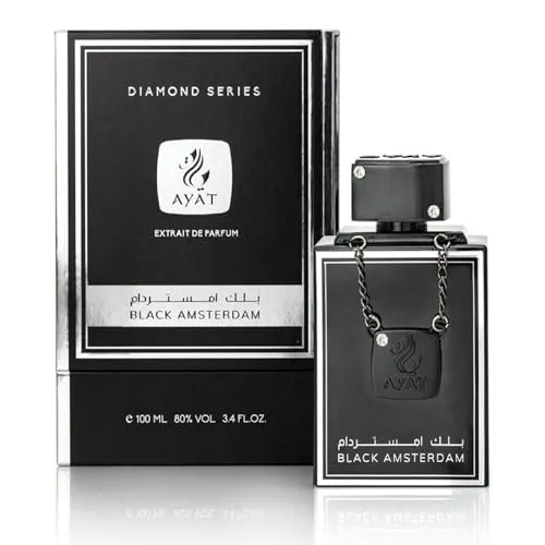 Ayat Perfumes Eau de Parfum Diamond Series 100 ml – Black Amsterdam für Herren - Eau de Parfum für Herren mit orientalischem Duft, inspiriert von Dubai. Lang anhaltend und elegant, perfekt für den modernen Mann, der Luxus und Raffinesse sucht.