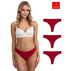 Tazzio String 3er-Pack Damen Tanga F933 (Packung, 3-St) Ripp-Struktur für angenehmen Tragekomfort