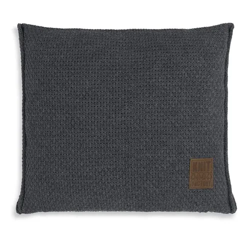 Knit Factory Dekokissen Knit Factory Jesse Kissen Anthrazit - 50x50