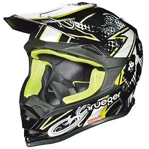 RK-652 Kinder Crosshelm - Endurohelm für Sicherheit und Komfort - Motorradhelme mit hohem Sicherheitsstandard, super leicht (1290g) und geräuscharm. Praktisches Ratschenschloss und kostenlose Größenanpassung.