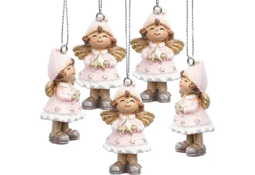 SIKORA Christbaumschmuck BS696 Engel Figur Weihnachtsbaum Anhänger 6er Set