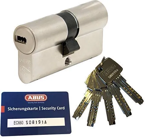ABUS EC660 Profil-Doppelzylinder 28/34mm mit 5 Schlüsseln - Hochwertiger Profil-Doppelzylinder mit Sicherungskarte und Bohrschutz. Ideal für sicheren Zugang und vielseitige Einsatzmöglichkeiten. Zusätzliche Schlüssel und Zylinder gleichschließend online nachbestellbar.