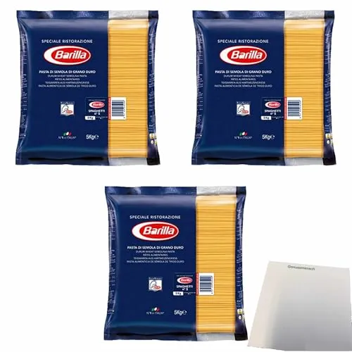 usy Bundle für Barilla Spaghetti No.5 3er Pack (3x5kg GASTRO Großbeutel) + usy Block