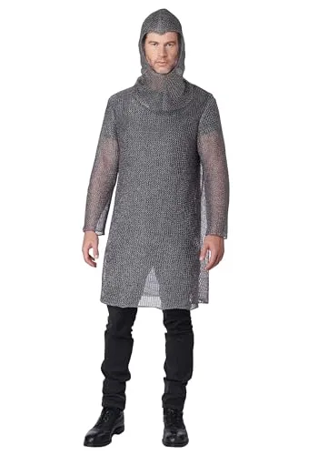 Déguisement côte de maille chevalier luxe adulte Jadeo