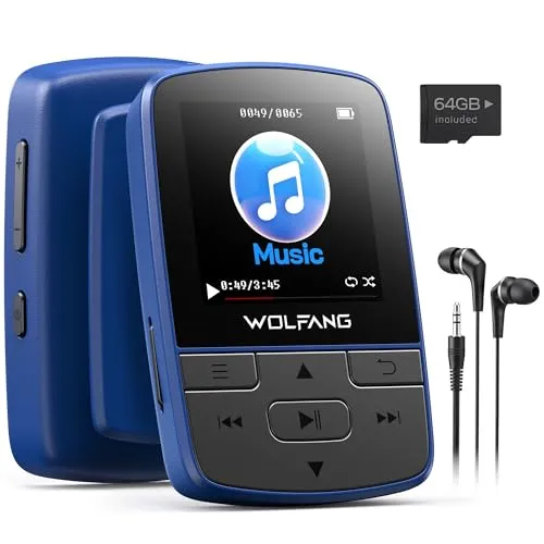 WOLFANG 64 GB MP3-Player mit Bluetooth 5.2