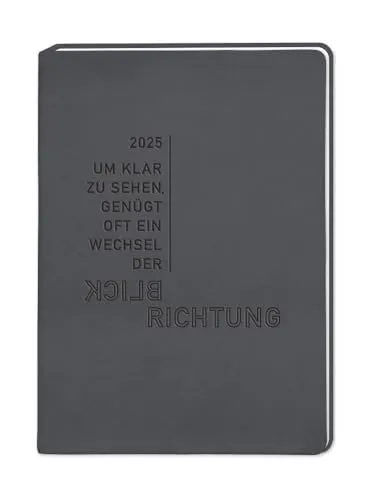 Terminplaner Lederlook 2025 Schwarz: Terminplaner Lederlook A6