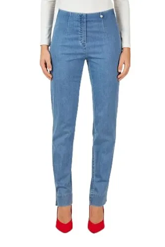 Robell Style Marie - Damen Jeans Straight - Jeanshose Damen high Waist - Stretch Jeans Hose bequemen Oberschenkel - Moderne Damenhose - Bitte Zwei Größen Kleiner bestellen, Meeresblau - 42