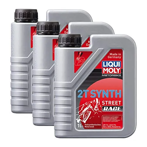 3x LIQUI MOLY 1505 Motorbike 2T Synth Street Racing Race Motoröl 1L