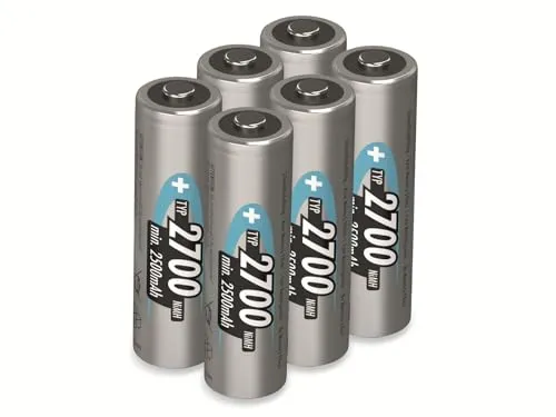 Ansmann 4+2 HR06 Mignon (AA) Akku NiMH 2700 mAh - 6 Stück, schnellladefähig und hohe Zyklenfestigkeit für maximale Leistung